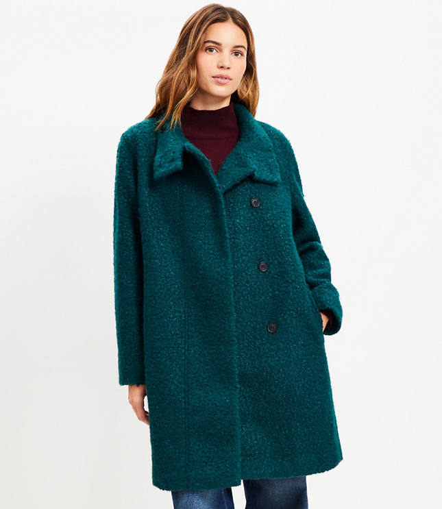 Curly Funnel Neck Coat