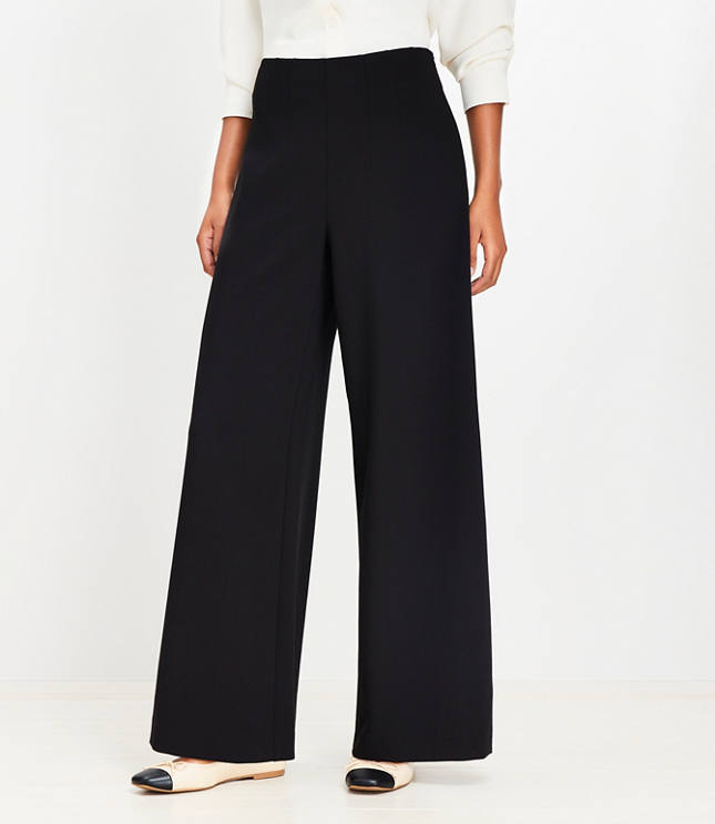 Tall Darted Palazzo Pants in Doubleface