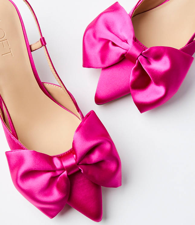 Satin Bow Kitten Heels