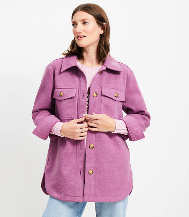 Petite Brushed Shirt Jacket