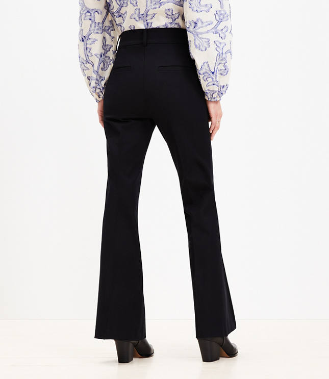 Pintucked Sutton Flare Pants in Bi-Stretch