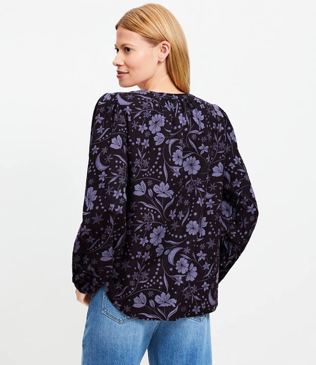 Snowflake Bloom Henley Blouse