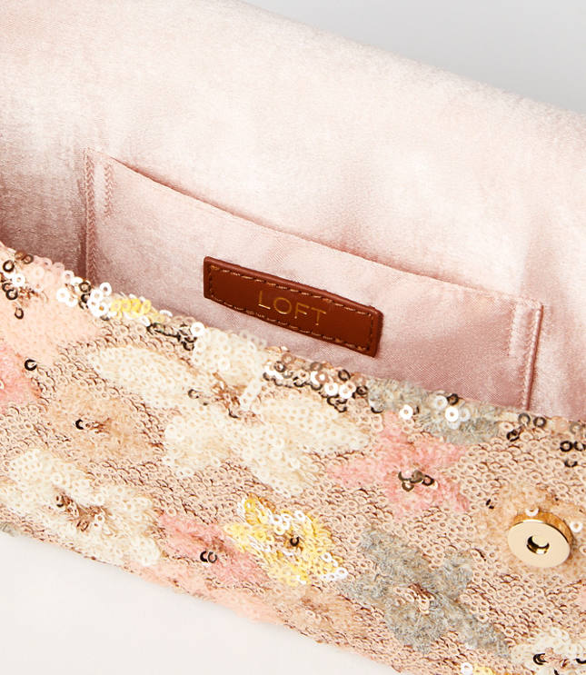 Floral Sequin Shoulder Bag