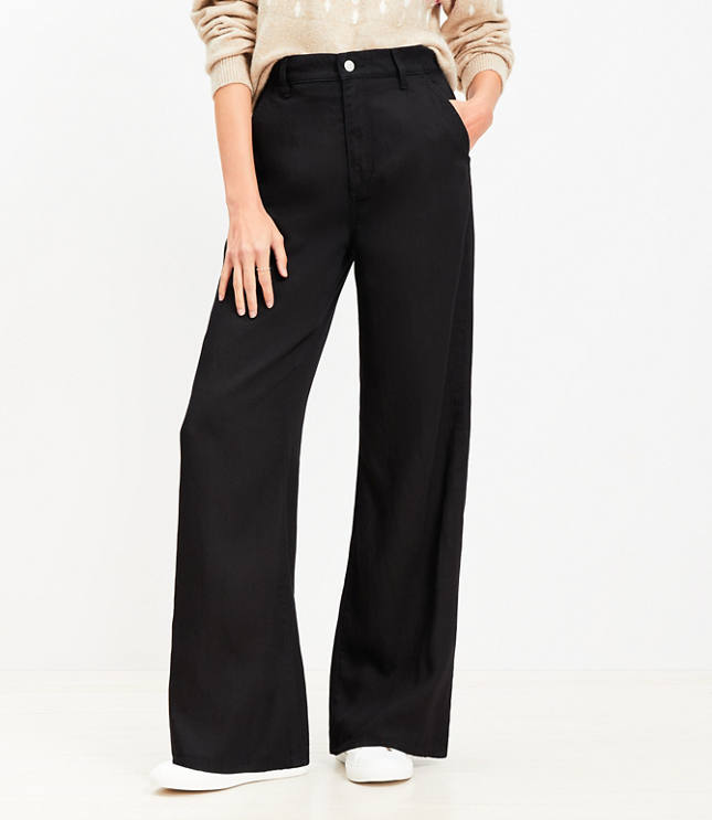 Petite High Rise Trouser Jeans in Jet Black Wash