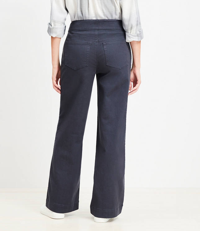 Petite Curvy Palmer Wide Leg Pants in Twill image number null