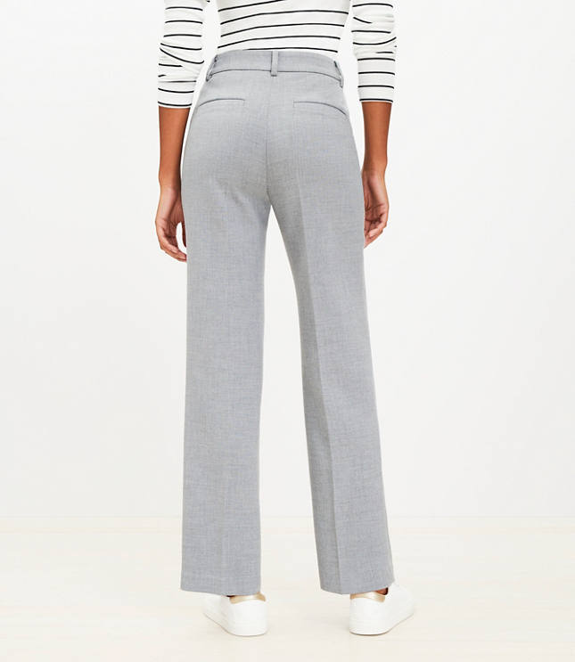 Petite Full Length Straight Pants in Heathered Doubleface