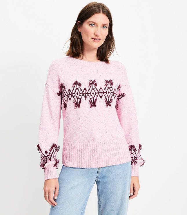 Oasis pink fairisle jumper best sale