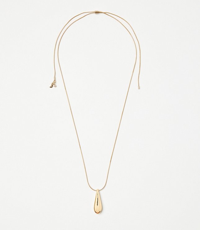 Teardrop Pull Tie Pendant Necklace