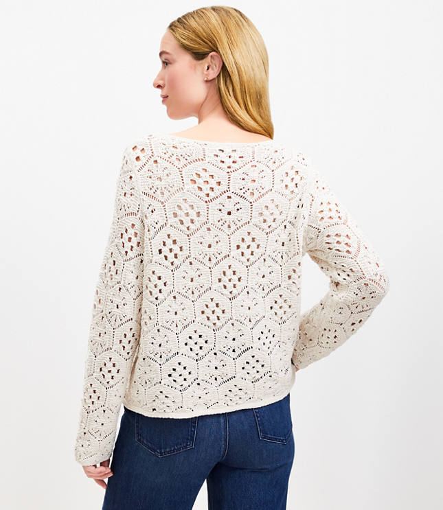 Honeycomb Pointelle Sweater