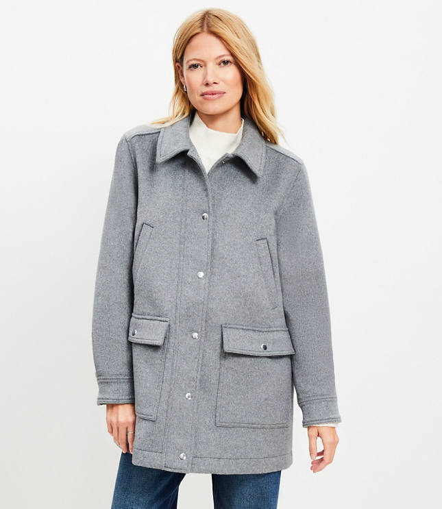 Loft Tall Heathered Brushed Barn Jacket