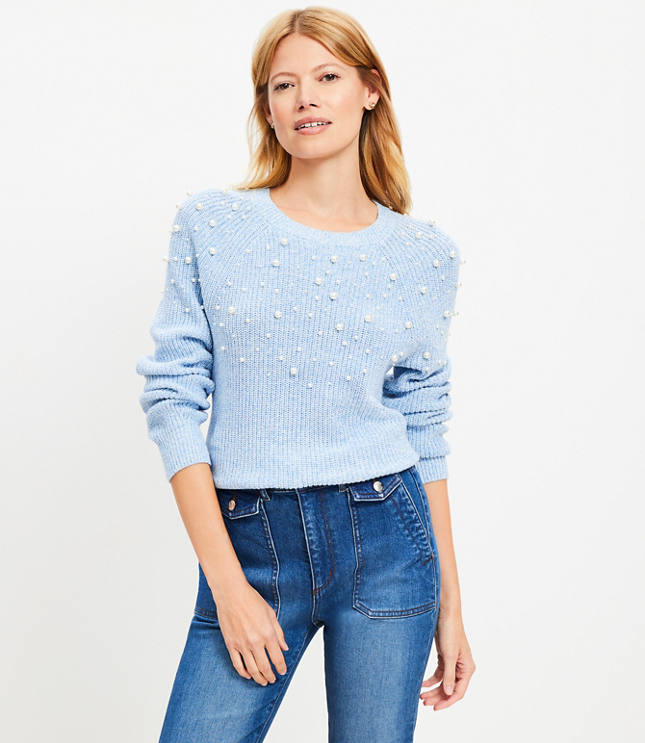 Petite Pearlized Raglan Sweater