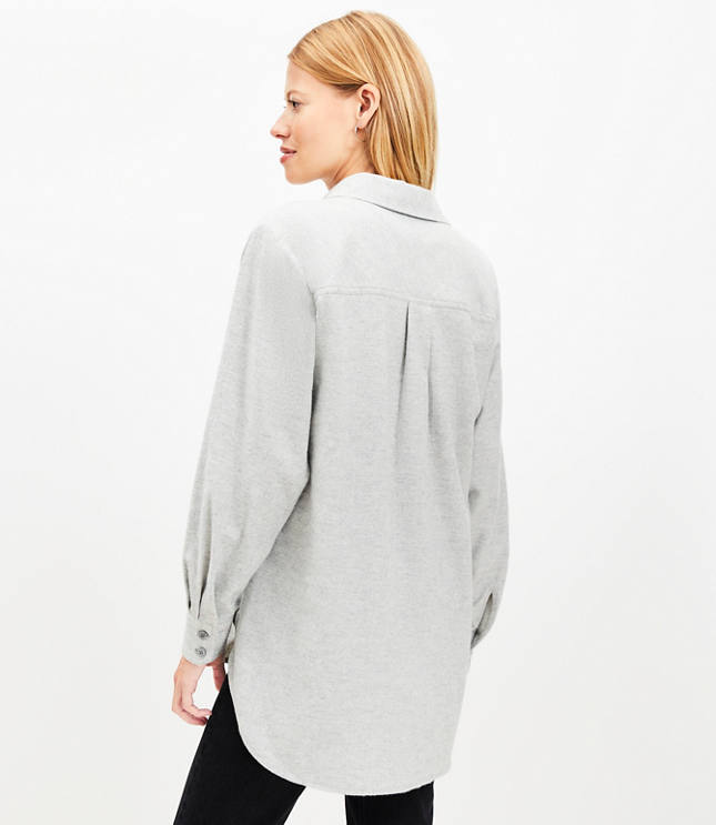 Herringbone Angled Cuff Everyday Tunic Shirt