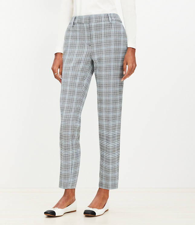 Petite Curvy Riviera Slim Pants in Plaid