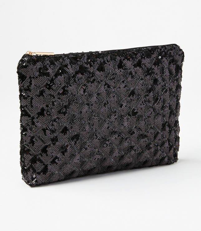 Black Sequin Pouch