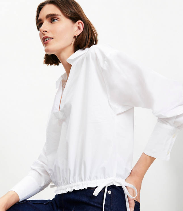 Poplin Side Tie Shirt