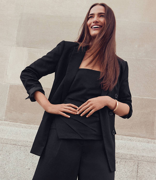 LOFT Versa Pure Spun Double Breasted Blazer