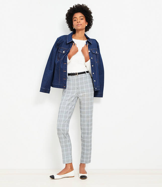 Petite Riviera Slim Pants in Plaid