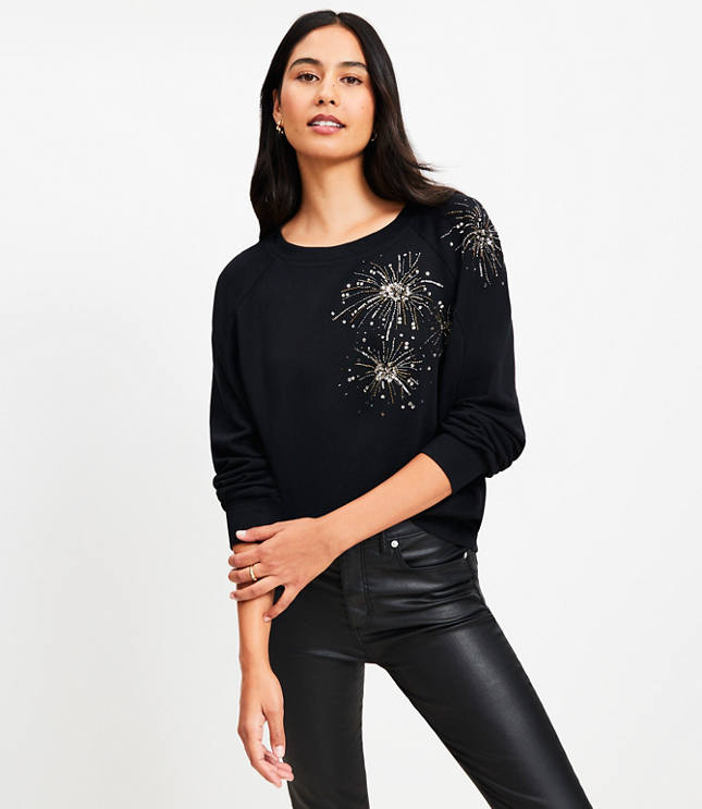 Petite Sequin Firework Sweatshirt