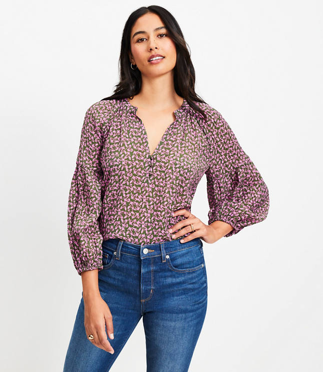 Floral Billow Sleeve Blouse