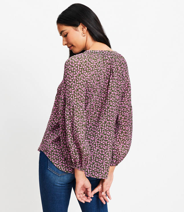 Floral Billow Sleeve Blouse