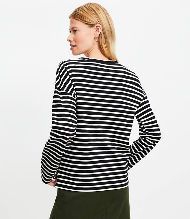 Striped Heart Pocket Tee