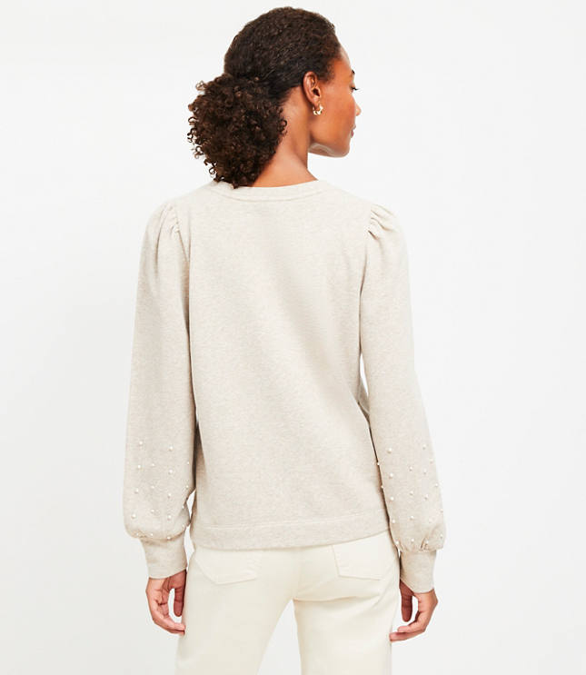 Pearlized Puff Sleeve Sweatshirt