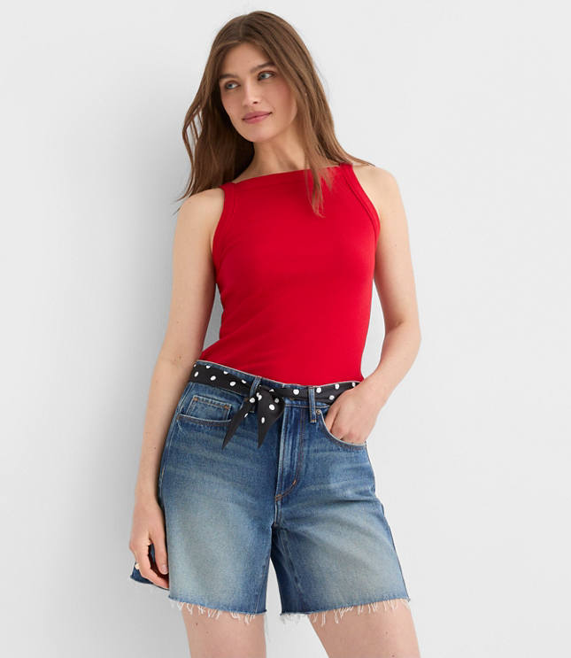 Perfect Ribbed Apron Neck Tank Top