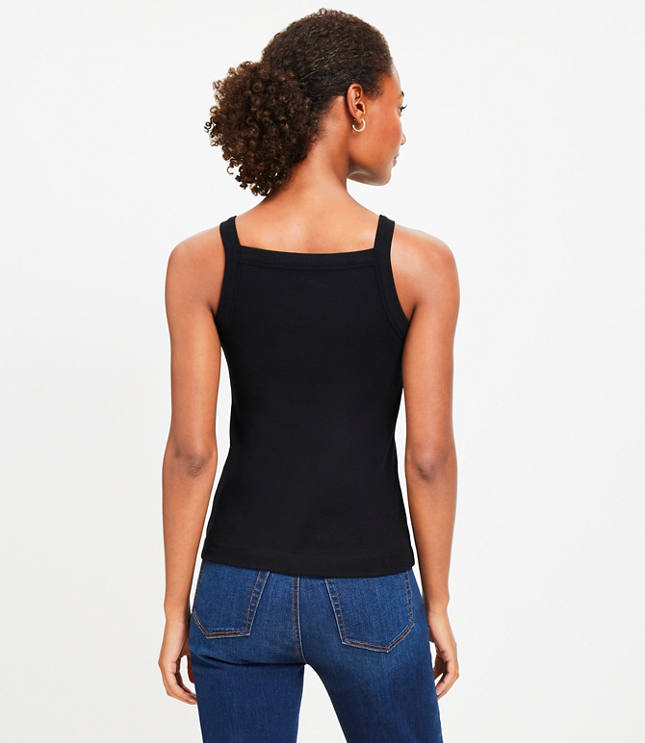 Perfect Ribbed Square Neck Tank Top