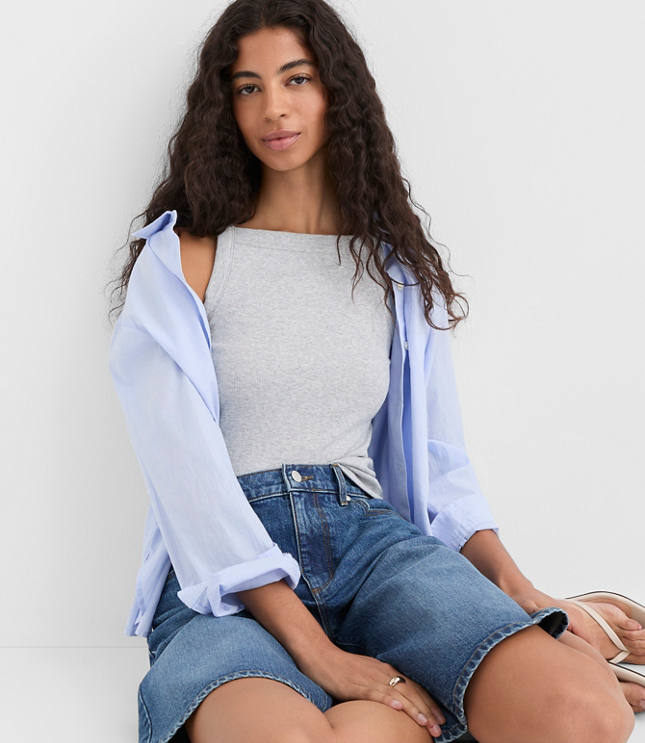 Perfect Ribbed Apron Neck Tank Top