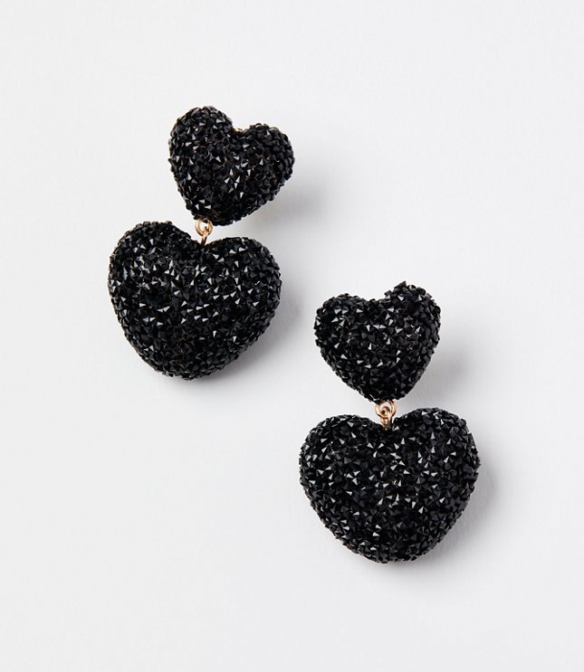 Sparkle Heart Statement Drop Earrings