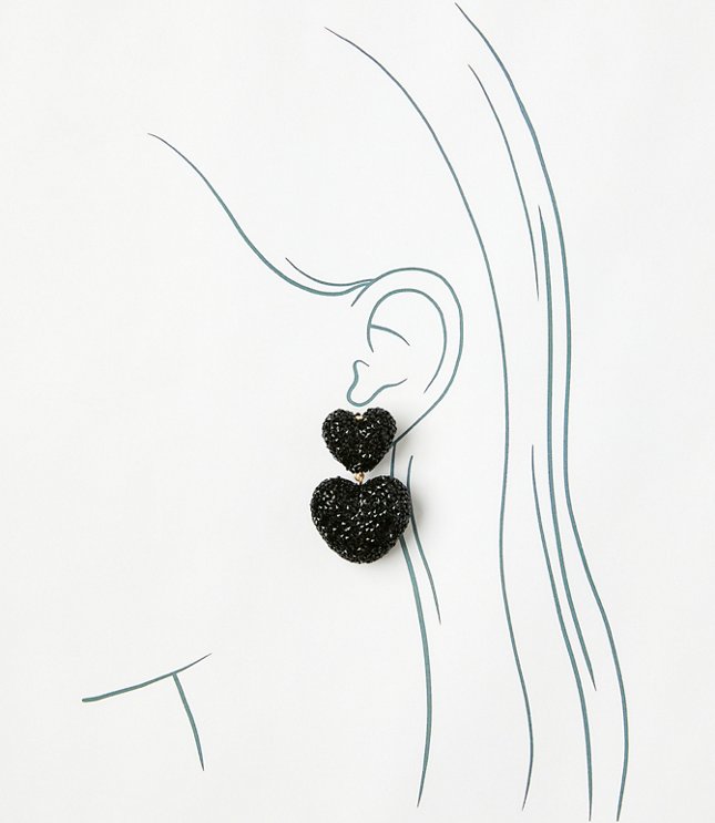 Sparkle Heart Statement Drop Earrings