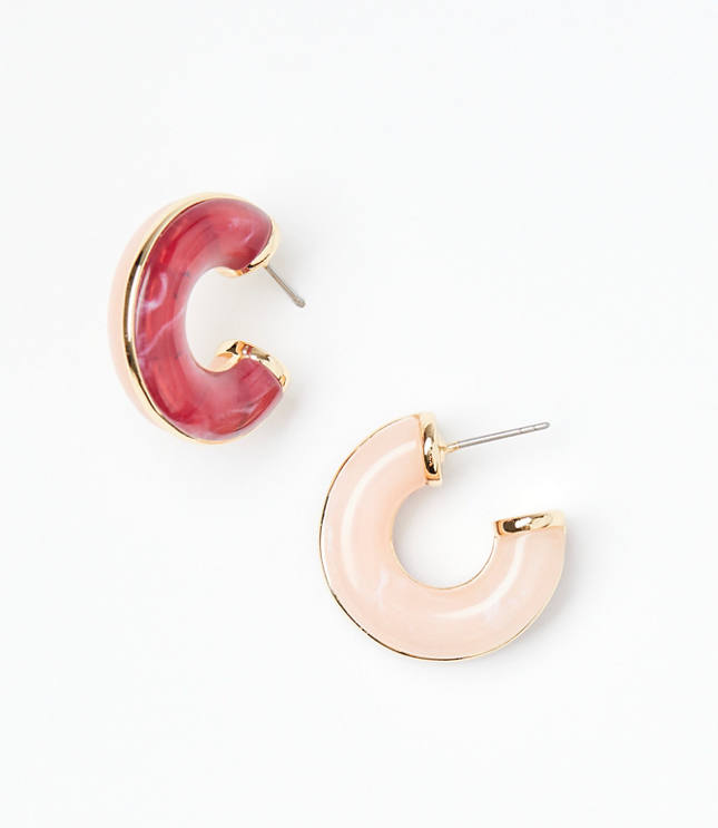 Two Tone Resin Hoop Earrings