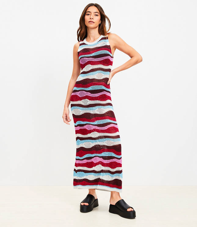 LOFT Beach Shimmer Wave Maxi Dress