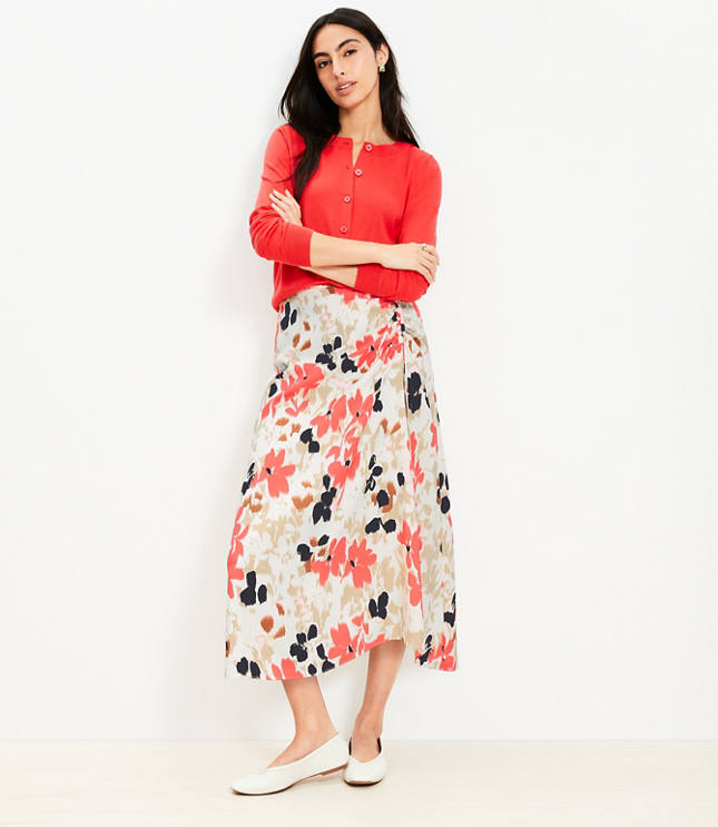 Gardenia Ruched Midi Skirt