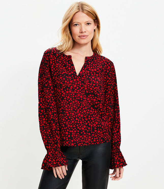 Heart Split Neck Blouse