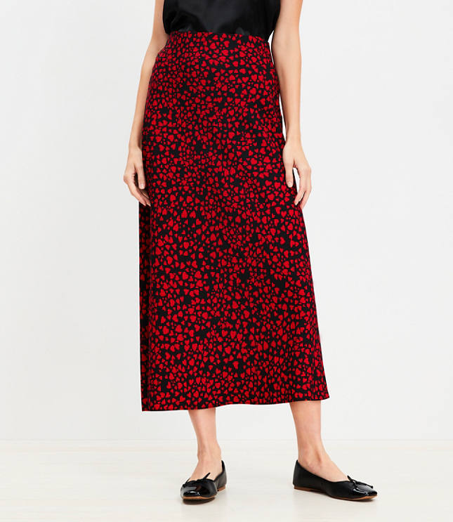 Petite Heart Bias Midi Skirt