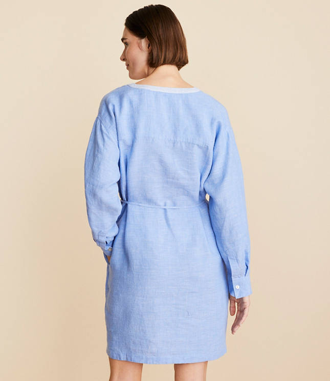 Lou & Grey Crosshatch Linen Pocket Shirtdress