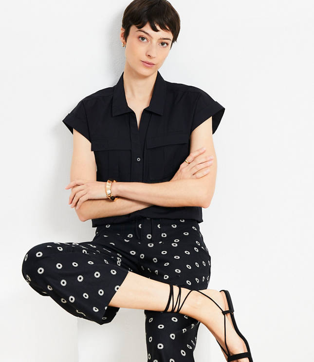 Poplin Bubble Tie Hem Shirt