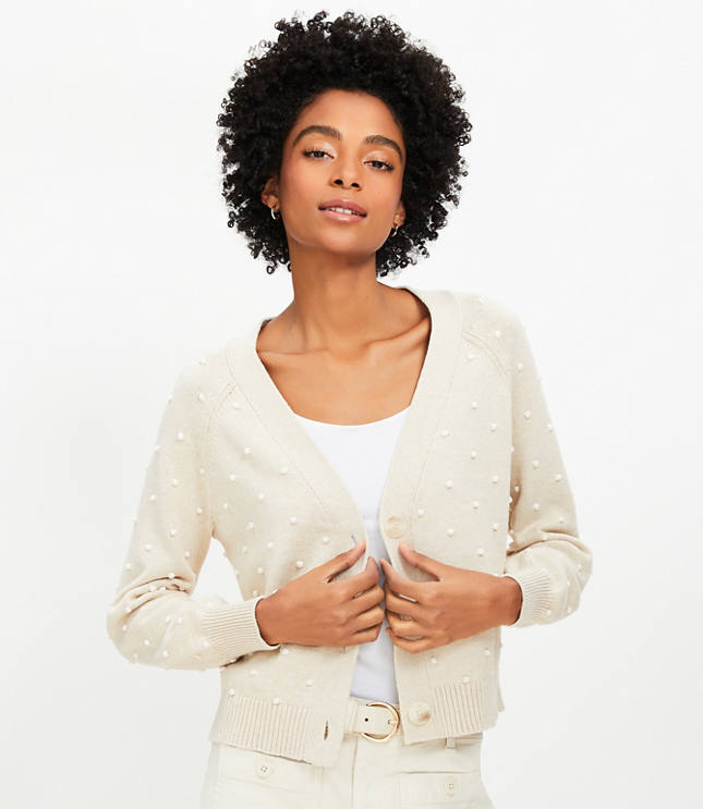 Petite Bobble V-Neck Cardigan