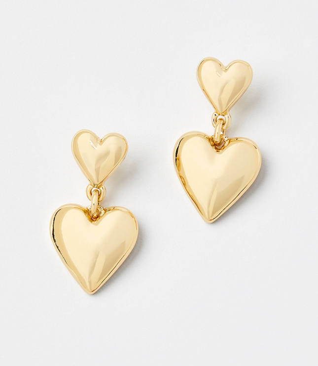 Metal Heart Drop Earrings