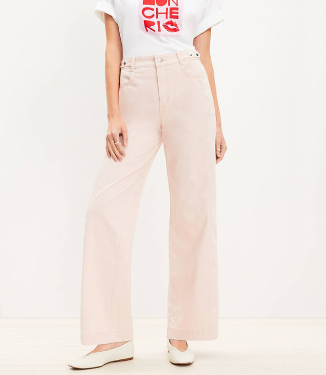 Relaxed Straight Pants in Twill