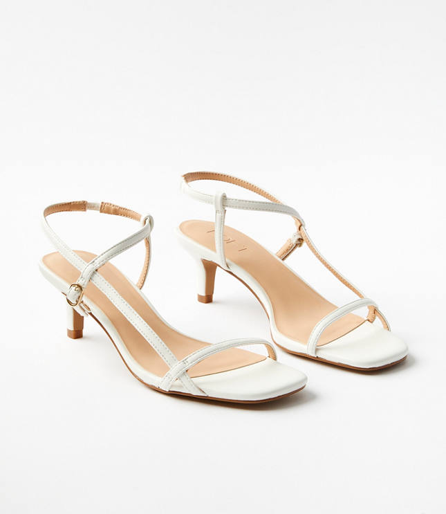 Skinny Strap Kitten Heel Sandals