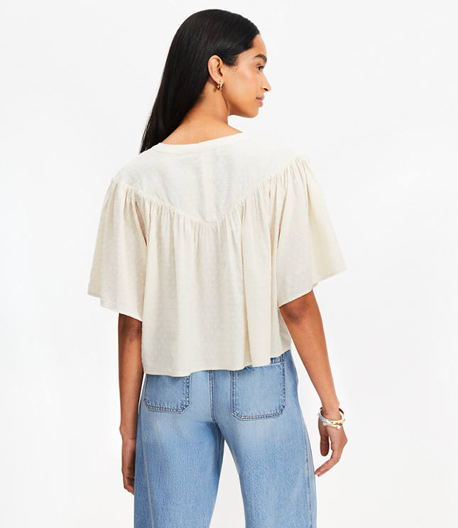 Clip Lace Yoke Swing Blouse