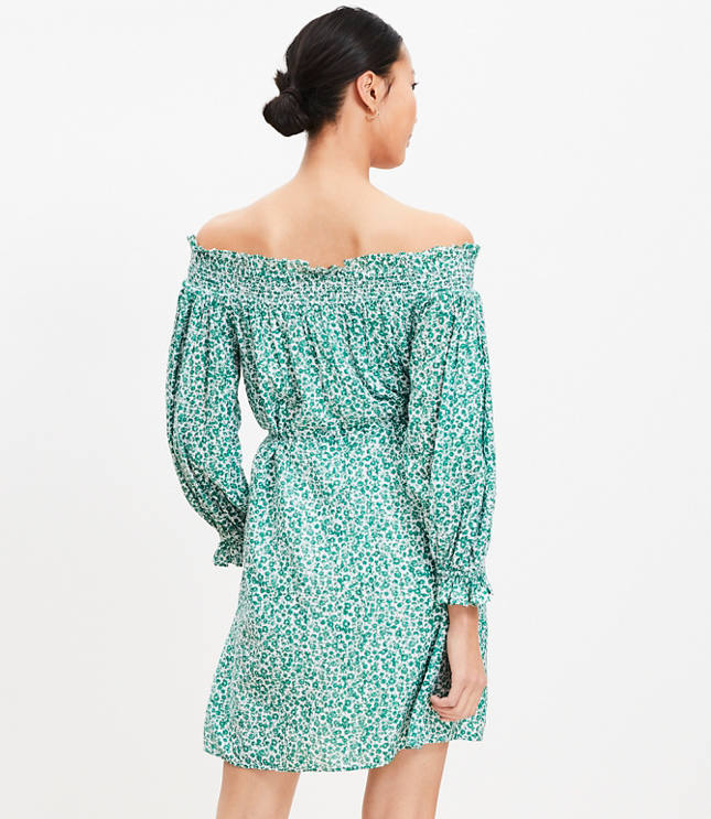 Floral Smocked Off The Shoulder Mini Dress