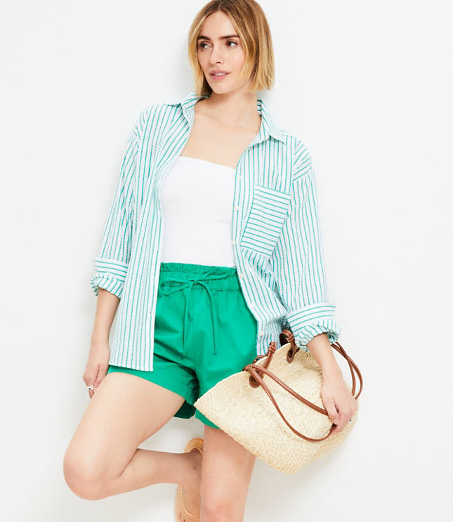 Striped Everyday Oversized Pocket Shirt