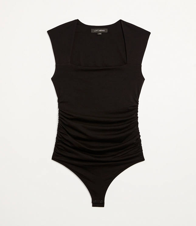 LOFT Versa 360 Knit Ruched Square Neck Bodysuit