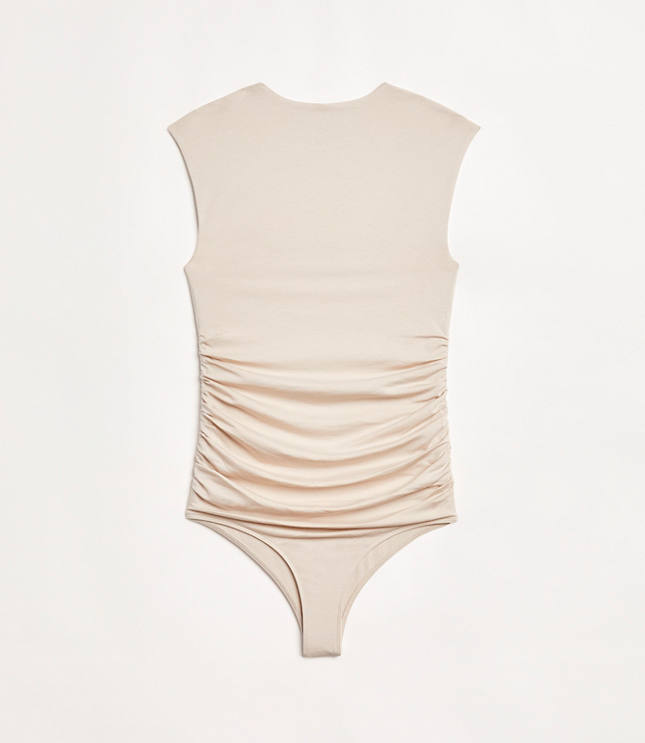 LOFT Versa 360 Knit Ruched Square Neck Bodysuit