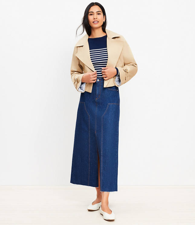 Denim Utility Maxi Skirt