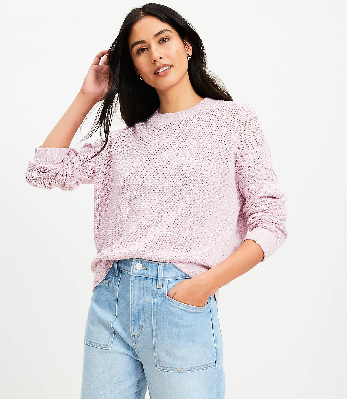 Marled Drop Shoulder Sweater Marled Drop Shoulder Sweater