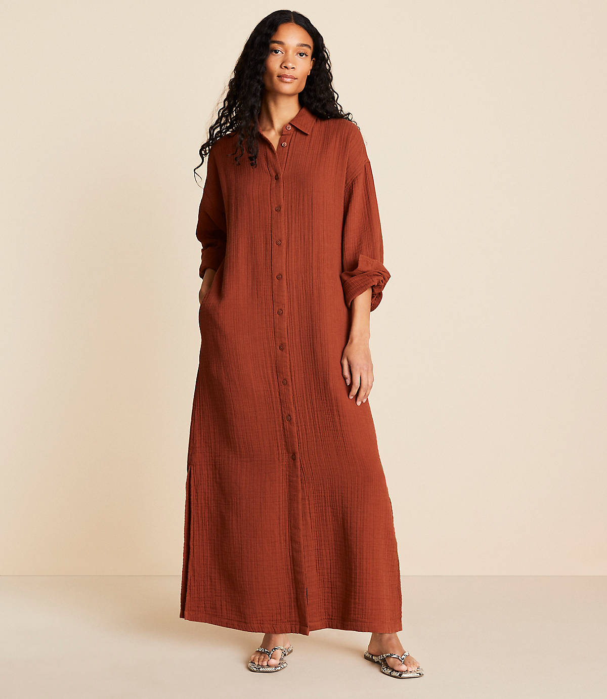 Lou & Grey Triple Cloth Maxi Pocket Shirtdress Lou & Grey Triple Cloth Maxi Pocket Shirtdress